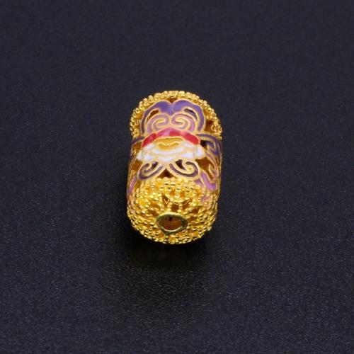 Perles intercalaires en alliage de zinc, DIY & avec le motif de fleurs & émail, plus de couleurs à choisir, 14x8mm, Trou:Environ 1.5mm, Vendu par PC