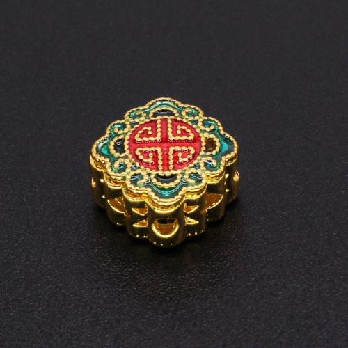 Tibetan Style Spacer Beads, matte gold color plated, DIY & enamel, 12x6mm, Hole:Approx 1.5mm, Sold By PC