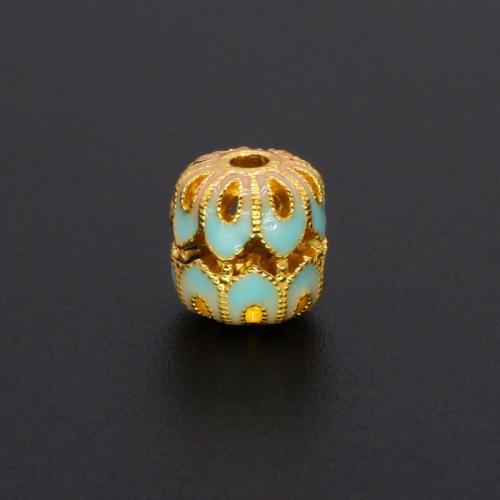 Tibetan Style Spacer Beads, matte gold color plated, DIY & enamel, more colors for choice, 9x8mm, Hole:Approx 1.8mm, Sold By PC