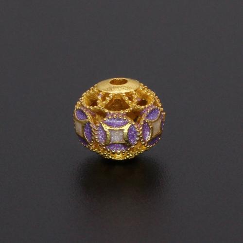 Tibetan Style Spacer Beads, matte gold color plated, DIY & enamel, more colors for choice, 10mm, Hole:Approx 2mm, Sold By PC