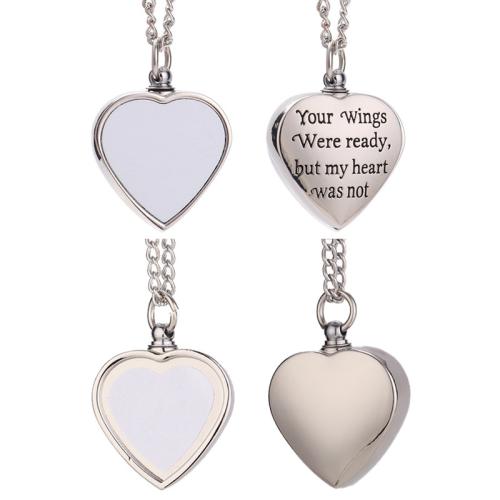 Tibetan Style Cinerary Casket Necklace, Heart, Unisex & different styles for choice, Length:Approx 70 cm, Sold By PC