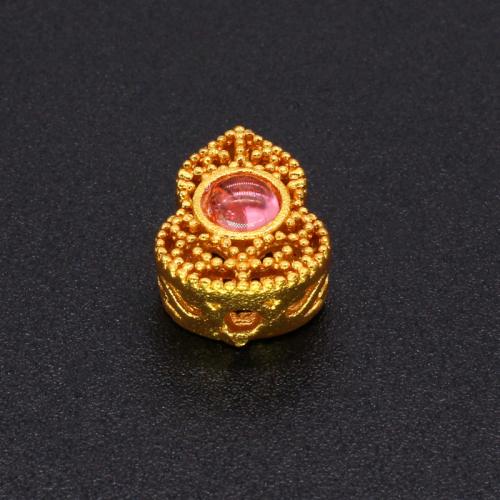 Brass Spacer Beads, with Resin, Calabash, matte gold color plated, DIY & hollow, more colors for choice, 12x10mm, Sold By PC