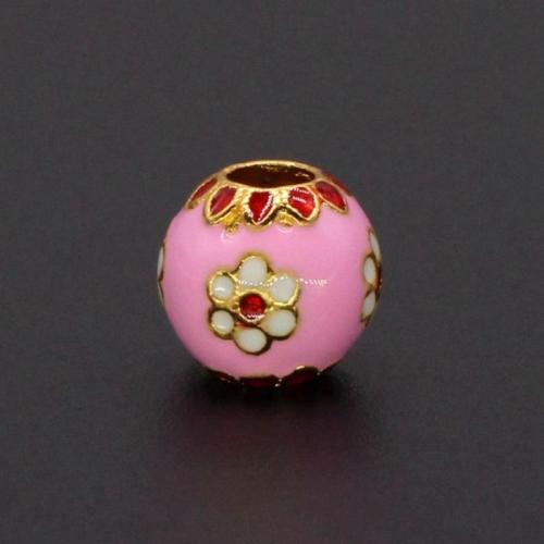 Imitation Cloisonne Zink Legierung Perlen, Messing, rund, DIY & Emaille, keine, 10x9mm, Bohrung:ca. 4mm, verkauft von PC