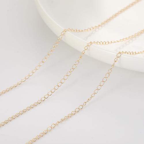 Brass Necklace Chain, real gold plated, DIY & different styles for choice, Sold By m