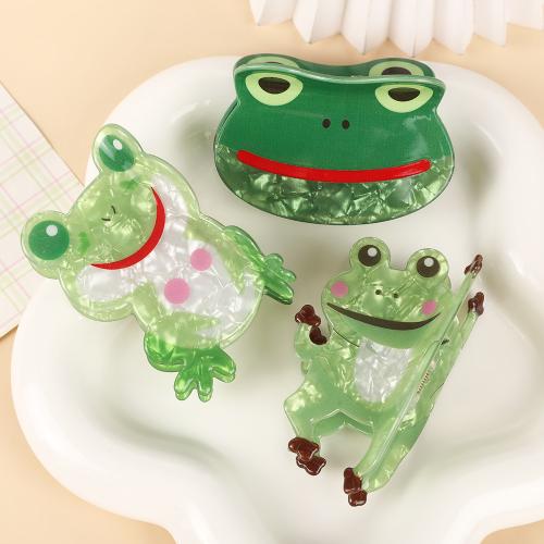 Acrylic Hair Claw Clip, Frog, plated, fashion jewelry & different styles for choice & for woman, green, Sold By PC