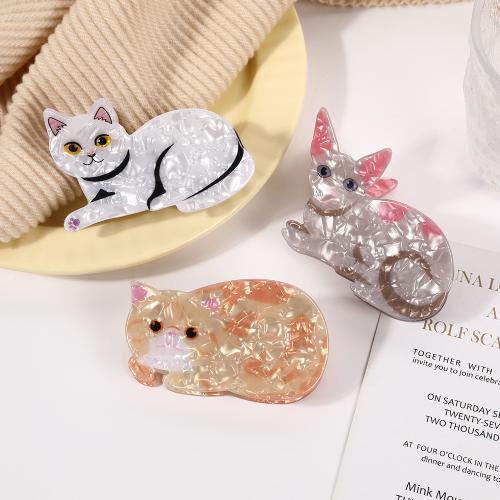 Acrylic Hair Claw Clip, Cat, fashion jewelry & for woman, more colors for choice, Sold By PC