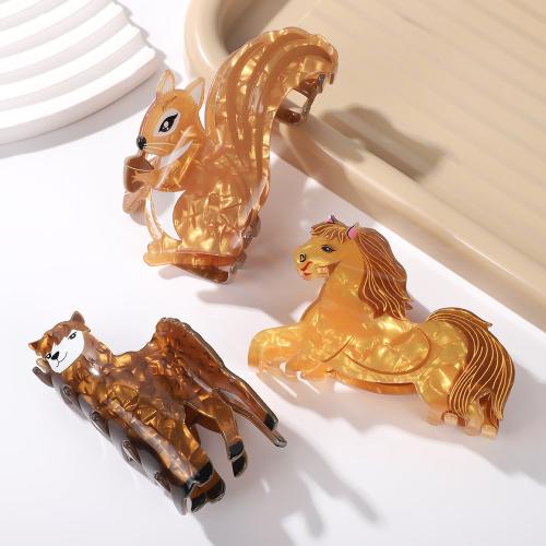 Acrylic Hair Claw Clip, Cartoon, plated, different styles for choice & for woman, Sold By PC