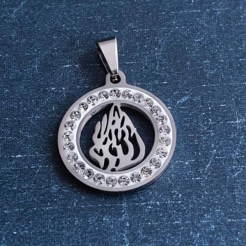 титан подвески, Плоская круглая форма, DIY & со стразами, оригинальный цвет, 20x23x1.80mm, продается PC