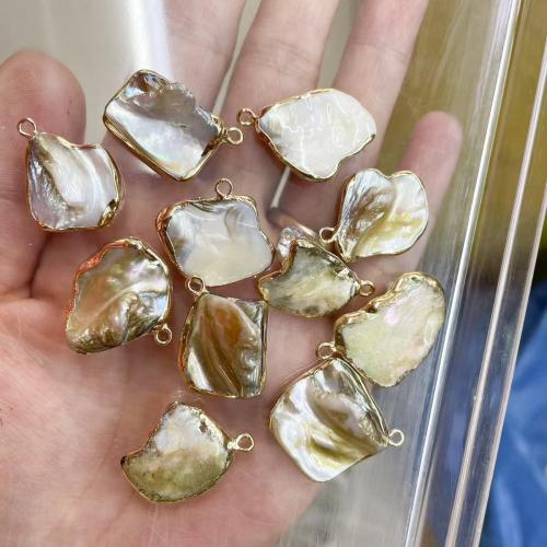 South Sea Shell подвеска, Перламутр, Нерегулярные, плакирован золотом, случайным образом отправлено & DIY, pendant size 17-23mm, продается Strand