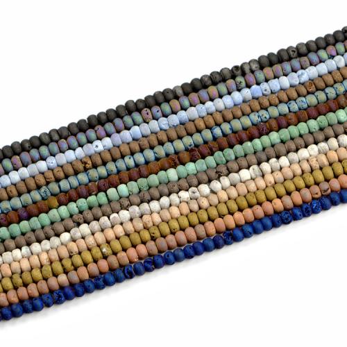 Agate Beads, Abacus, plated, DIY, more colors for choice, 4x6mm, Approx 45PCs/Strand, Sold Per Approx 200 mm Strand