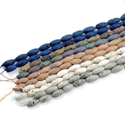 Agate Beads, plated, DIY, more colors for choice, 8x16mm, Approx 12PCs/Strand, Sold Per Approx 200 mm Strand