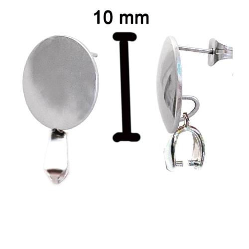 Stainless Steel Earring Stud Component, 304 Stainless Steel, plated, DIY, more colors for choice, 10mm, Sold By PC