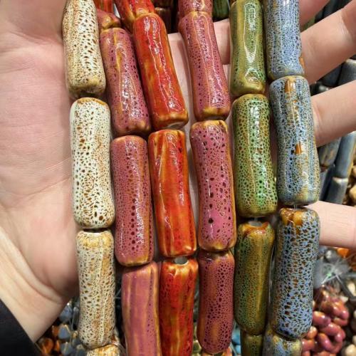 Porcelain Jewelry Beads, DIY, more colors for choice, 39x12mm, 100PCs/Bag, Sold By Bag