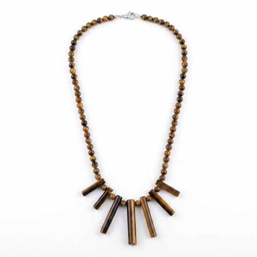 Edelstein Halskette, Modeschmuck & unisex, keine, beads size 6-7mm, 6-8*25-46mm, Länge:ca. 45 cm, verkauft von PC