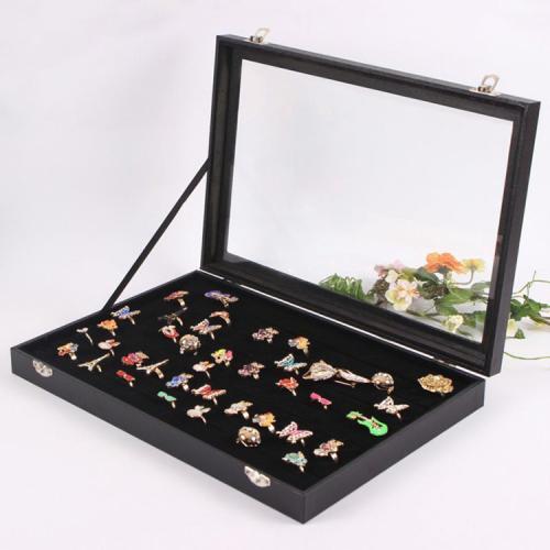 PU Leather Multifunctional Jewelry Box, with Flocking Fabric & Wood, Rectangle, dustproof, more colors for choice, 350x240x25mm, Sold By PC