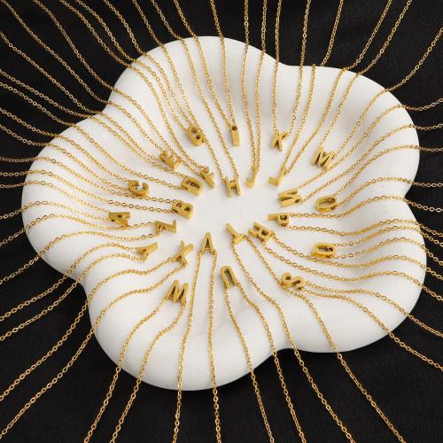 Titanium Steel Necklace, Alphabet Letter, plated, Unisex & different styles for choice, Length:Approx 45 cm, Sold By PC