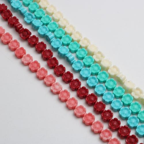 Resin Jewelry Beads, Sunflower, injection moulding, DIY, more colors for choice, 8mm, Approx 46PCs/Strand, Sold By Strand