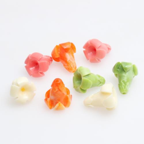 Resin Jewelry Beads, Flower, injection moulding, DIY, more colors for choice, 11x15mm, 10PCs/Bag, Sold By Bag