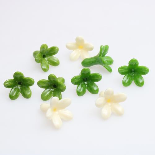 Resin Jewelry Beads, Flower, injection moulding, DIY, more colors for choice, 19.80x19mm, 10PCs/Bag, Sold By Bag