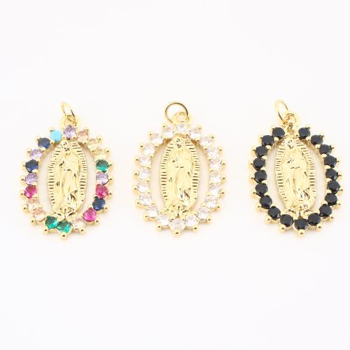 Cubic Zirconia Micro Pave Brass Pendant, gold color plated, DIY & micro pave cubic zirconia, more colors for choice, 30x18x4mm, Sold By PC