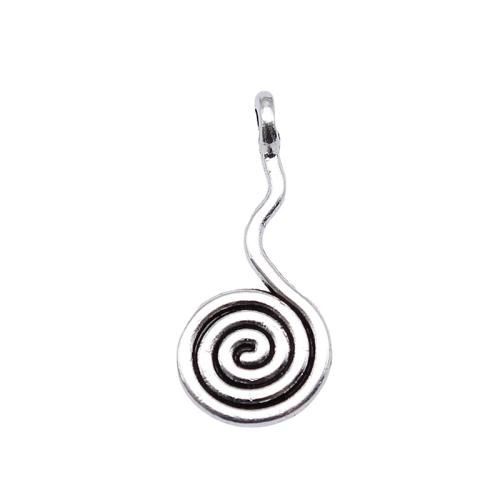 Tibetan Style Pendants, Helix, antique silver color plated, DIY, 24x11mm, Sold By PC