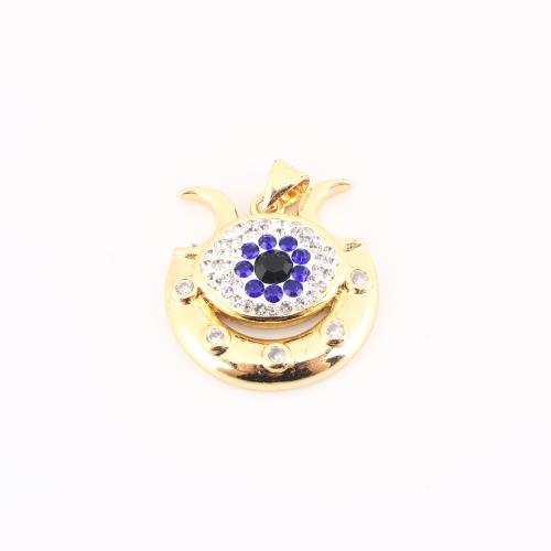 Cubic Zirconia Micro Pave Brass Pendant, gold color plated, DIY & micro pave cubic zirconia, 26x21x5mm, Sold By PC