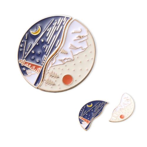 Tibetan Style Brooch, Flat Round, plated, Unisex & enamel, Sold By PC