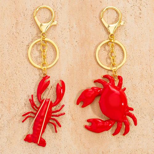 Brass Key Clasp, Crab, gold color plated, Unisex & different styles for choice & enamel, Sold By PC
