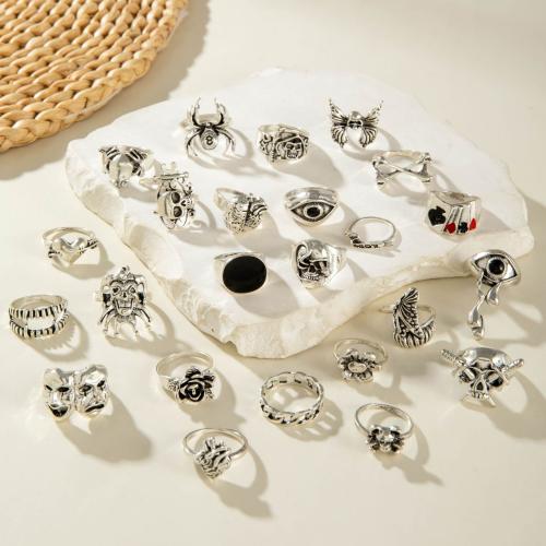 Zinklegierung Ring Set, plattiert, Vintage & unisex & verschiedene Stile für Wahl & Emaille, verkauft von setzen