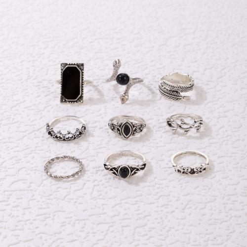 Tibetan Style Ring Set, plated, vintage & Unisex & different styles for choice, Sold By Set