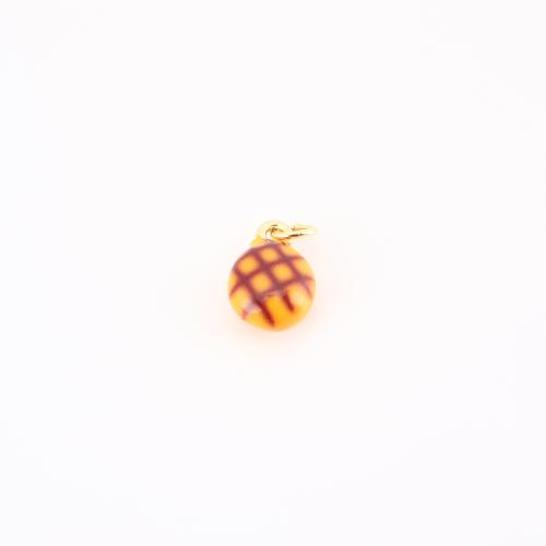 Brass Jewelry Pendants, Bread, gold color plated, DIY & enamel, 16x9x6mm, Sold By PC