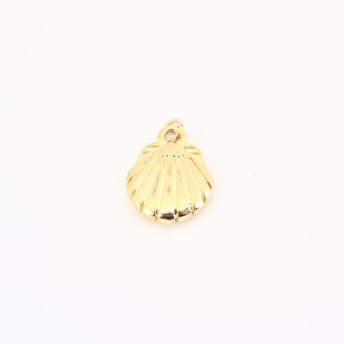 Brass Jewelry Pendants, Shell, gold color plated, DIY, 21x15x4mm, Sold By PC