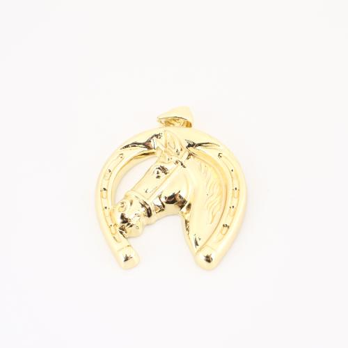 Brass Jewelry Pendants, Horse, gold color plated, DIY & hollow, 37x26x5mm, Sold By PC