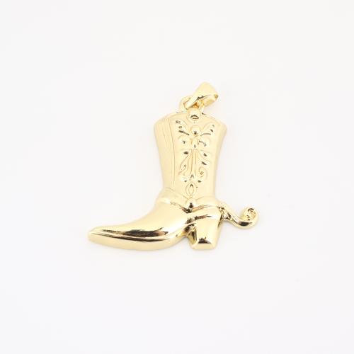 Brass Jewelry Pendants, Shoes, gold color plated, DIY, 27x30x5mm, Sold By PC