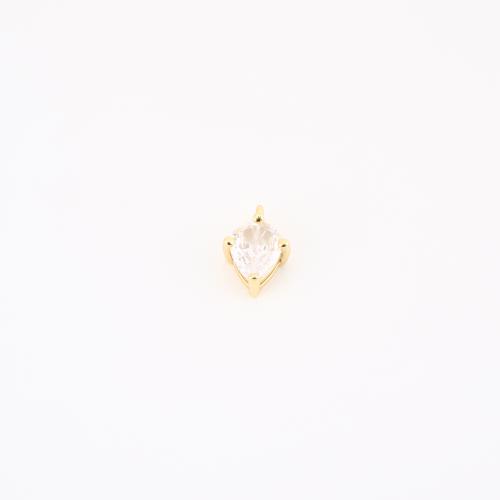 Cubic Zirconia Micro Pave Brass Pendant, gold color plated, DIY & micro pave cubic zirconia, 12x8x4mm, Sold By PC