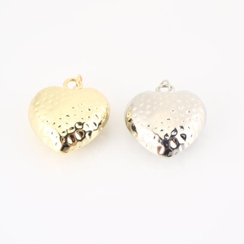 Brass Heart Pendants, plated, DIY, more colors for choice, 26x21x10mm, Sold By PC