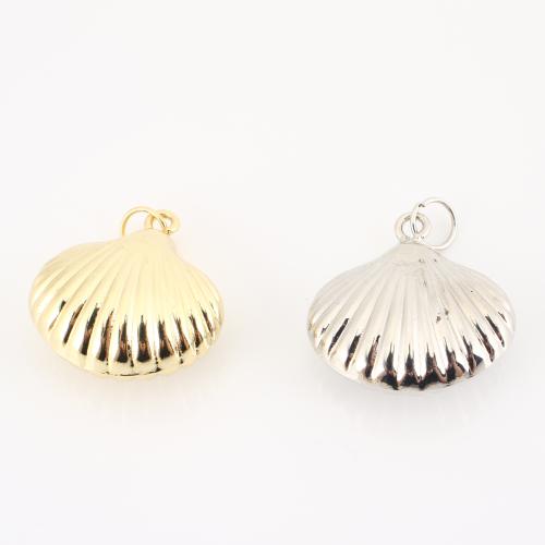 Brass Jewelry Pendants, Shell, plated, DIY, more colors for choice, 27x22x11mm, Sold By PC