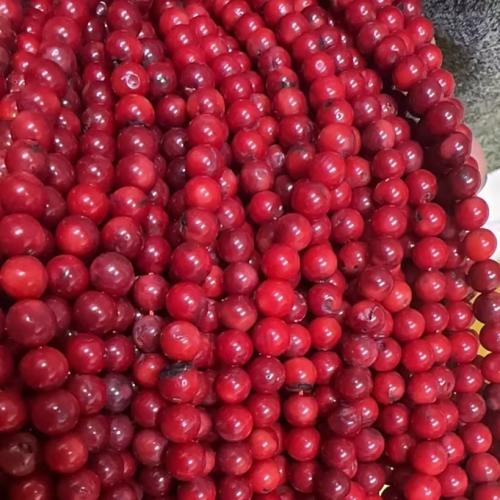 Sea Bamboo Coral Beads, Round, DIY & different size for choice, red, Sold Per 38 cm Strand