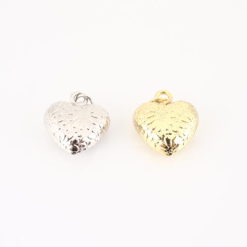 Brass Heart Pendants, plated, DIY, more colors for choice, 20x15x7mm, Sold By PC