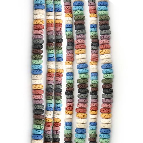 Natural Lava Beads, Flat Round, DIY & different size for choice, more colors for choice, Sold Per Approx 38 cm Strand