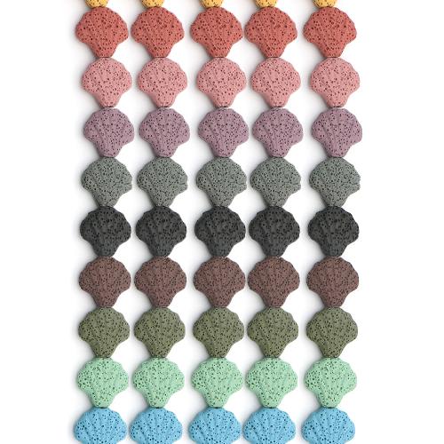 Natural Lava Beads, Shell, DIY, more colors for choice, 19x21x7mm, Sold Per Approx 38 cm Strand