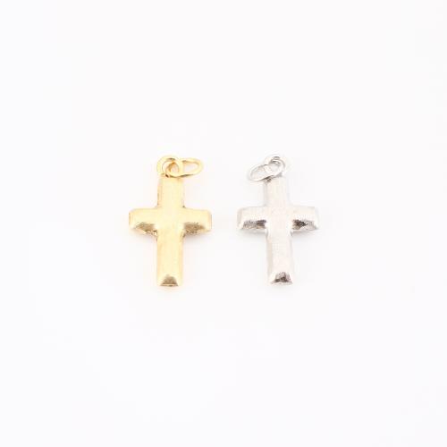 Brass Cross Pendants, plated, DIY, more colors for choice, 21x10x3mm, Sold By PC