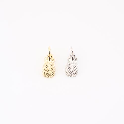 Brass Jewelry Pendants, Pineapple, plated, DIY, more colors for choice, 15x6x4mm, Sold By PC