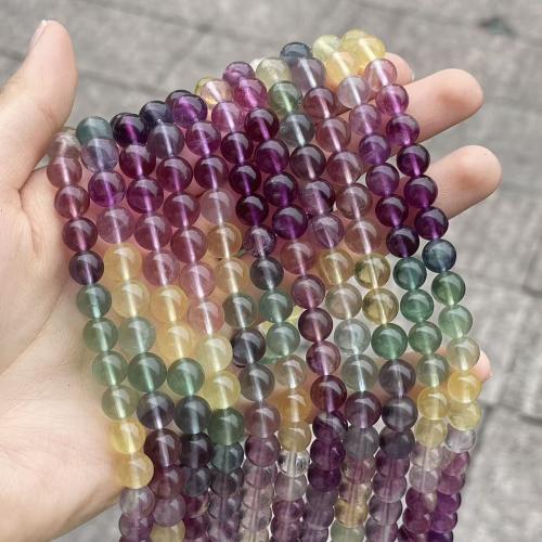 Natural Fluorite Beads, Purple Fluorite, Round, polished, DIY, Grade A, 8mm, Sold Per Approx 38 cm Strand