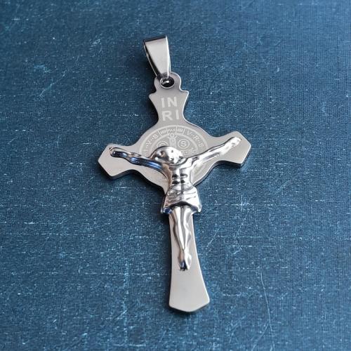 Titanium Steel Pendants, Cross, polished, DIY, 51x29x1.60mm, 10PCs/Bag, Sold By Bag
