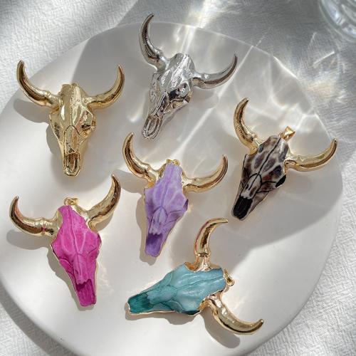 Resin Pendant, Tibetan Style, with Resin, plated, DIY, more colors for choice, 47x49mm, Sold By PC