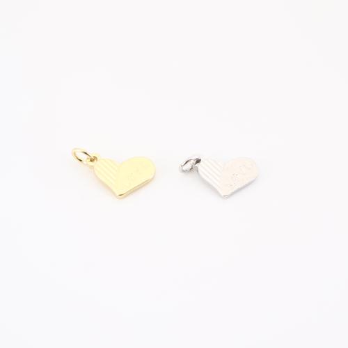 Brass Heart Pendants, plated, DIY, more colors for choice, 14x7x4mm, Sold By PC