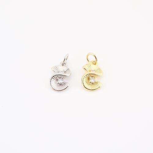 Cubic Zirconia Micro Pave Brass Pendant, plated, DIY & micro pave cubic zirconia, more colors for choice, 17x8x4mm, Sold By PC