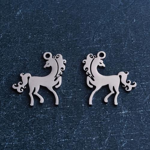 Titanium Steel Pendants, Horse, plated, DIY, more colors for choice, 17x18x1.20mm, 10PCs/Bag, Sold By Bag