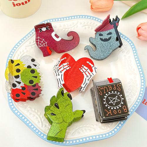 Acrylic Hair Claw Clip, Halloween Design & different styles for choice & for woman, 70mm, Sold By PC